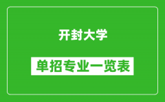 开封大学单招专业一览表