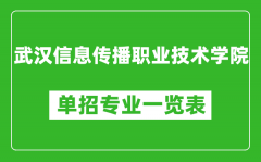 武汉信息传播职业技术学院单招专业一览表