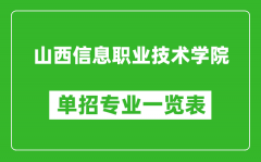 山西信息职业技术学院单招专业一览表