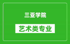 三亚学院艺术类专业一览表