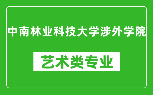 中南林业科技大学涉外学院艺术类专业一览表