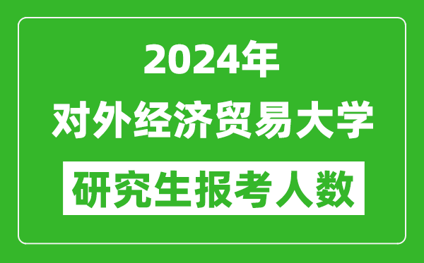 2024年对外经济贸易大学研究生报考人数