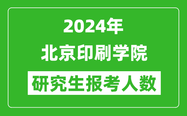 2024年北京印刷学院研究生报考人数