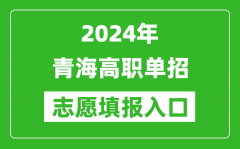 2024年青海高职单招志愿填报网站入口