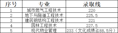 2024年湖北城市建设职业技术学院单招录取分数线