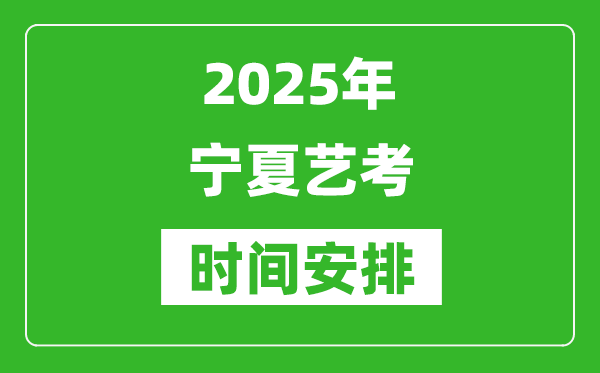 2025年宁夏艺考时间具体是什么时候？