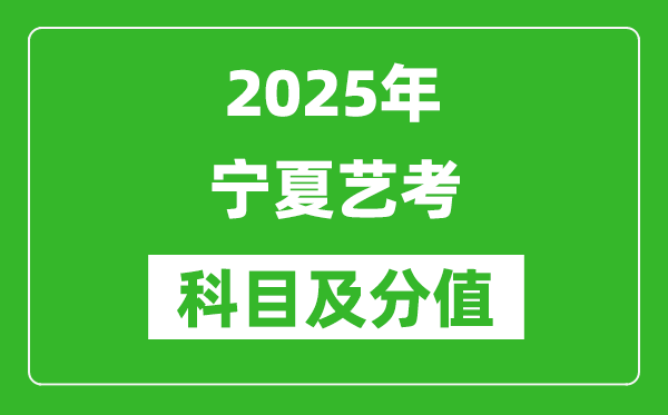 2025年宁夏艺考科目及分值设置,宁夏艺考满分是多少