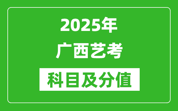 2025年广西艺考科目及分值设置,广西艺考满分是多少