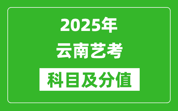 2025年云南艺考科目及分值设置,云南艺考满分是多少