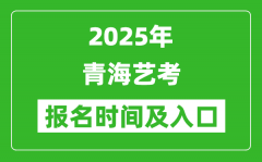 2025年青海艺考报名时间及报名入口