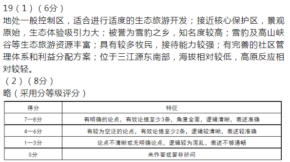 新高考2024九省联考广西地理试卷及答案解析