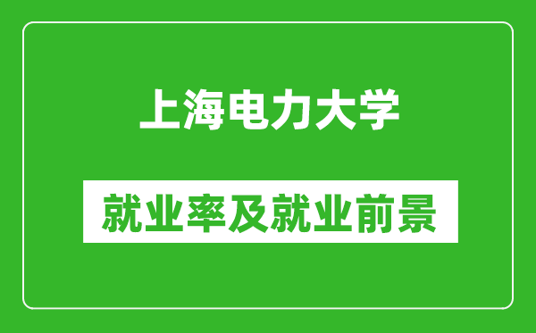 上海电力大学就业率怎么样,就业前景好吗？