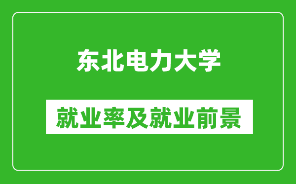 东北电力大学就业率怎么样,就业前景好吗？