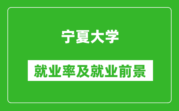 宁夏大学就业率怎么样,就业前景好吗？