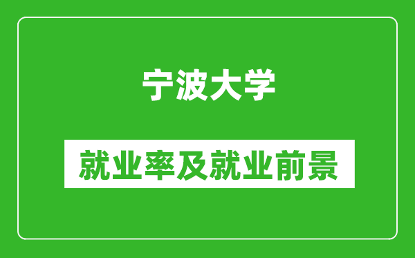 宁波大学就业率怎么样,就业前景好吗？