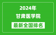 2024年甘肃医学院排名全国多少_最新全国排名第几？