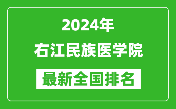 2024年右江民族医学院排名全国多少,最新全国排名第几？