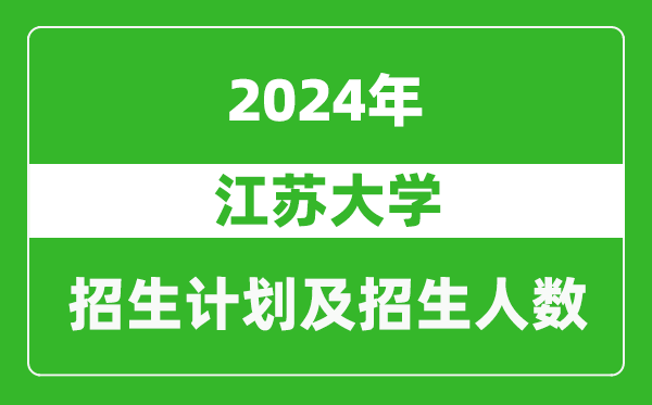 江苏大学2024年在江苏的招生计划及招生人数