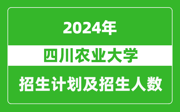 四川农业大学2024年在河南的招生计划和招生人数