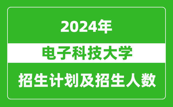 电子科技大学2024年在河南的招生计划和招生人数