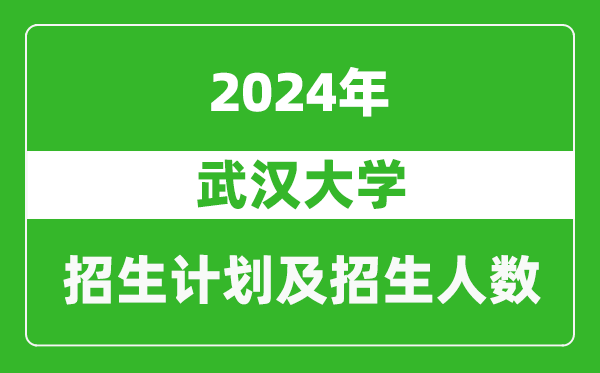 武汉大学2024年在河南的招生计划和招生人数