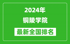 2024年铜陵学院排名全国多少_最新全国排名第几？