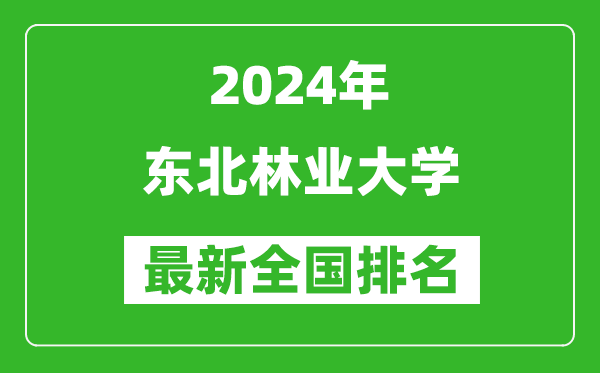 2024年东北林业大学排名全国多少,最新全国排名第几？