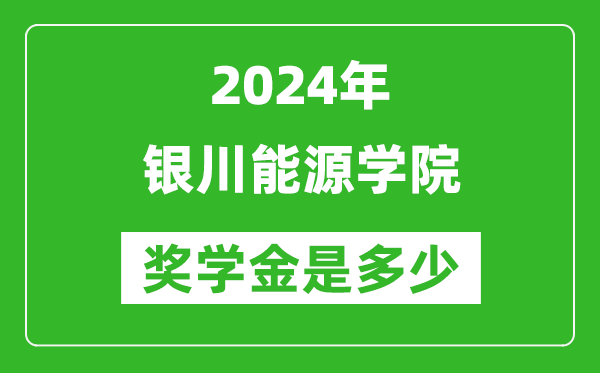 2024年银川能源学院奖学金多少钱,覆盖率是多少？