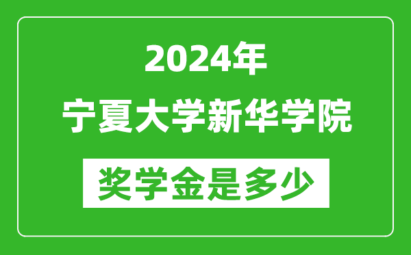 2024年宁夏大学新华学院奖学金多少钱,覆盖率是多少？