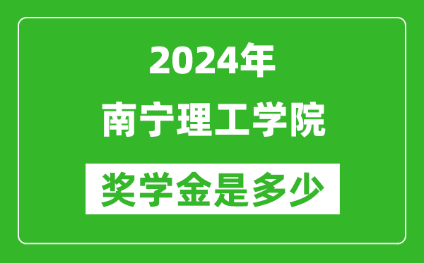 2024年南宁理工学院奖学金多少钱,覆盖率是多少？