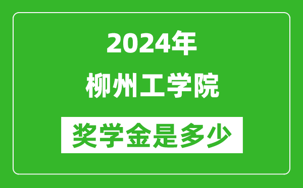 2024年柳州工学院奖学金多少钱,覆盖率是多少？