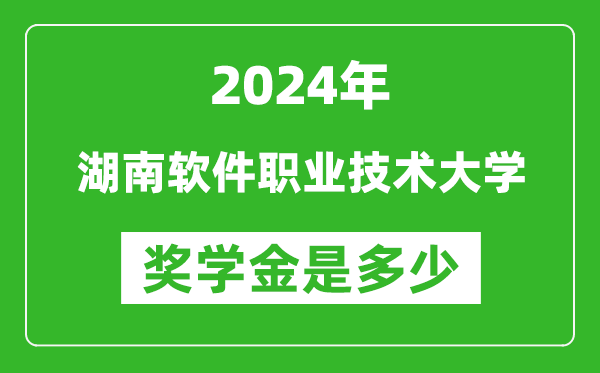 2024年湖南软件职业技术大学奖学金多少钱,覆盖率是多少？