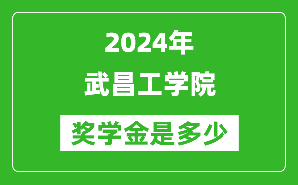 2024年武昌工学院奖学金多少钱,覆盖率是多少？