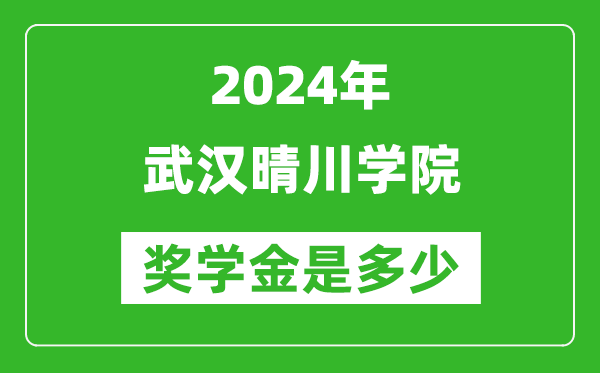 2024年武汉晴川学院奖学金多少钱,覆盖率是多少？