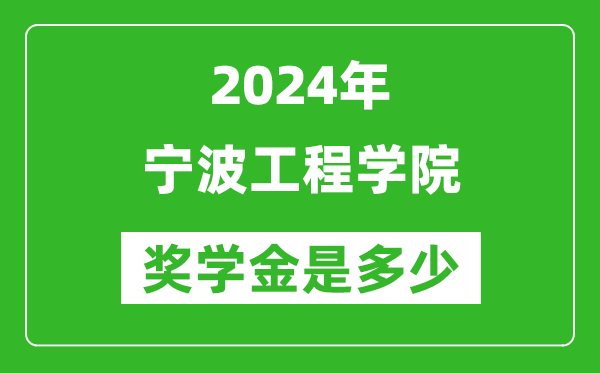 2024年宁波工程学院奖学金多少钱,覆盖率是多少？