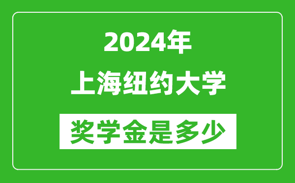 2024年上海纽约大学奖学金多少钱,覆盖率是多少？