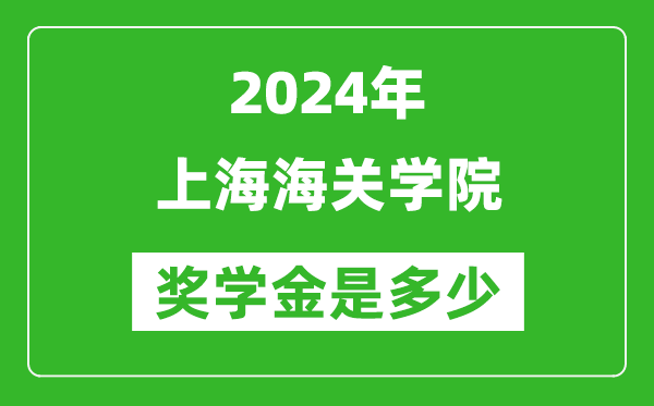 2024年上海海关学院奖学金多少钱,覆盖率是多少？