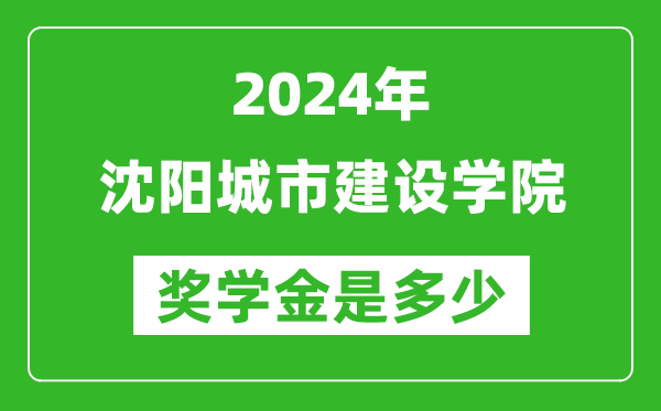 2024年沈阳城市建设学院奖学金多少钱,覆盖率是多少？