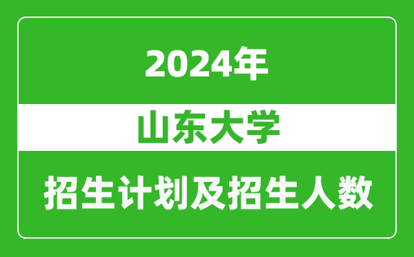 山东大学2024年在河南的招生计划和招生人数