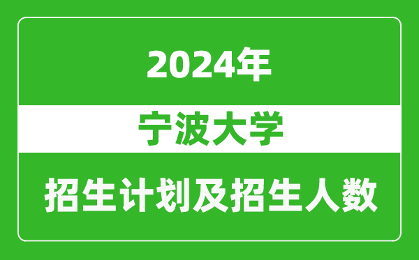 宁波大学2024年在河南的招生计划和招生人数