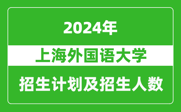 上海外国语大学2024年在河南的招生计划和招生人数