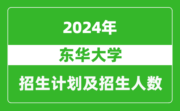 东华大学2024年在河南的招生计划和招生人数