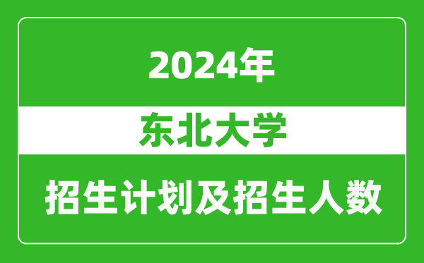 东北大学2024年在河南的招生计划和招生人数