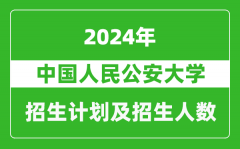 中国人民公安大学2024年在河南的招生计划和招生人数