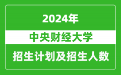 中央财经大学2024年在河南的招生计划和招生人数