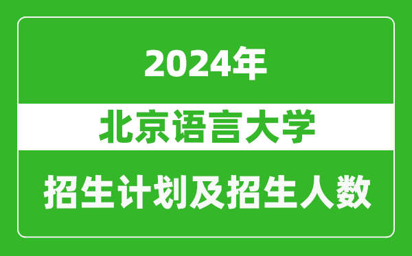 北京语言大学2024年在天津的招生计划及招生人数
