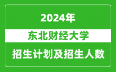 东北财经大学2024年在天津的招生计划及招生人数