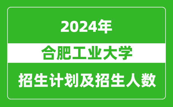 合肥工业大学2024年在天津的招生计划及招生人数