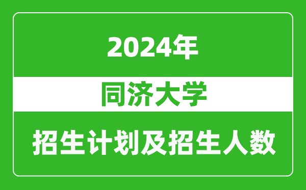 同济大学2024年在天津的招生计划及招生人数