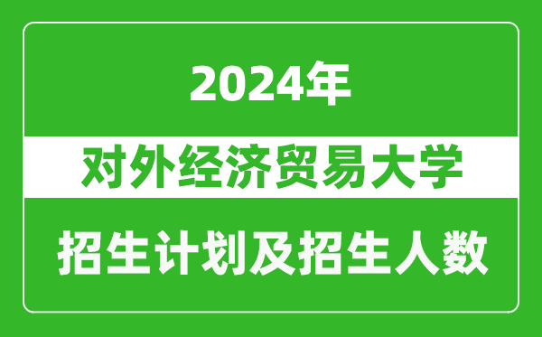 对外经济贸易大学2024年在天津的招生计划及招生人数